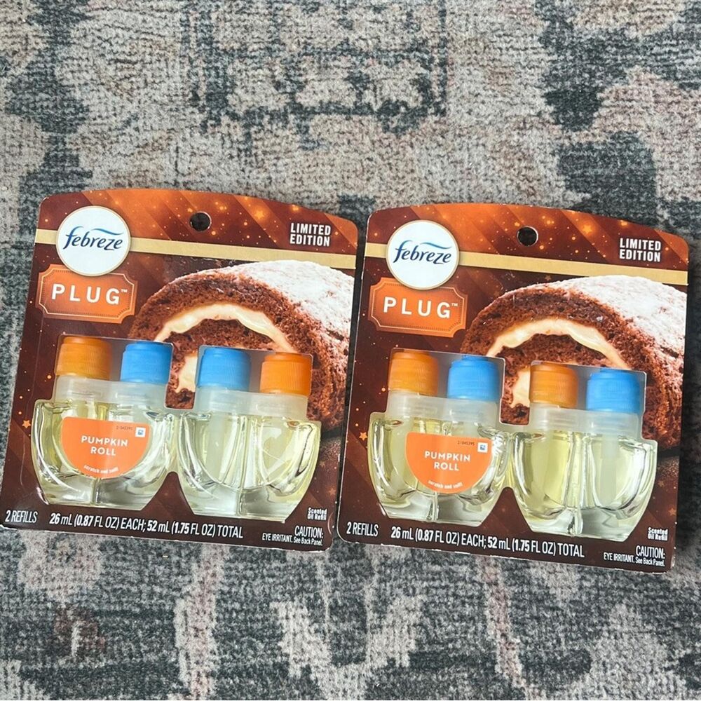 4 Febreze Refill Plug In Fragrance Pumpkin Roll Home Sent Gourmand Limited NWT
